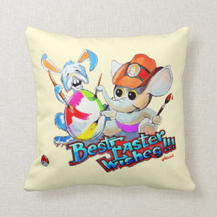 Metalphant Easter Throw Pillow
