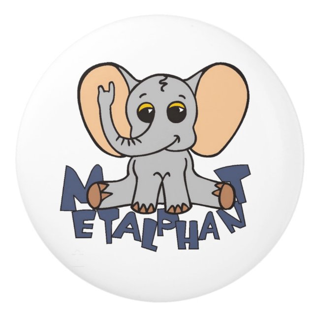 Metalphant Elephant Ceramic Knob (Front)