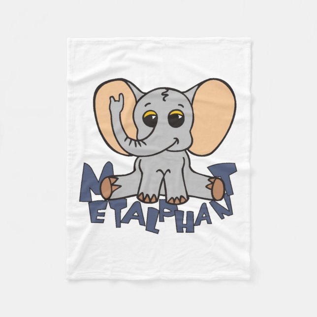 Metalphant Elephant Fleece Blanket (Front)