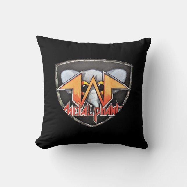 Metalphant Emblem Throw Pillow - black (Front)
