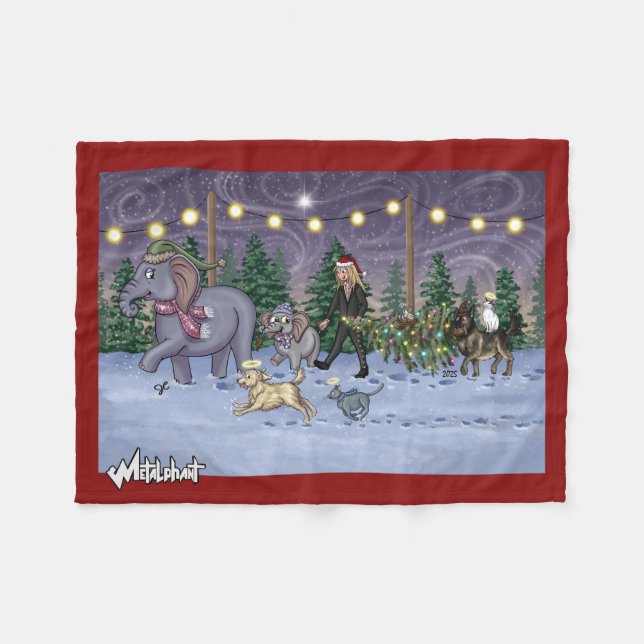 Metalphant Family Tree Fleece Blanket (Front (Horizontal))