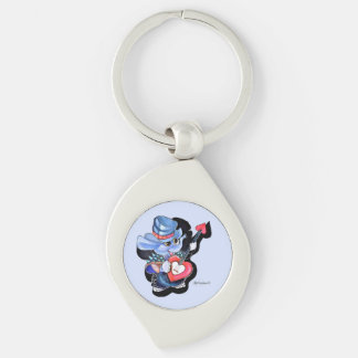Metalphant Heart Guitar Metal Keychain
