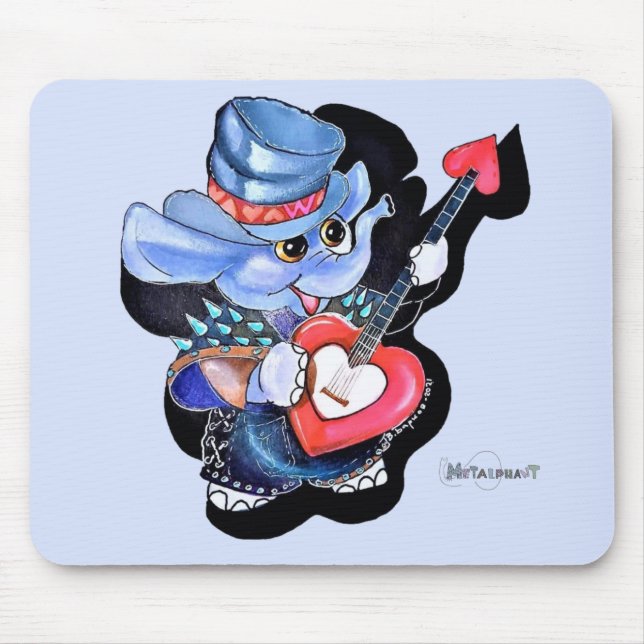 Metalphant Heart Guitar Mouse Pad (Front)