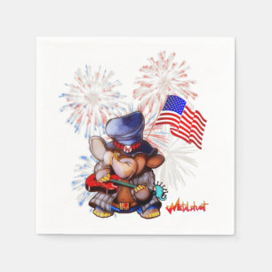 Metalphant USA Flag Paper Napkin