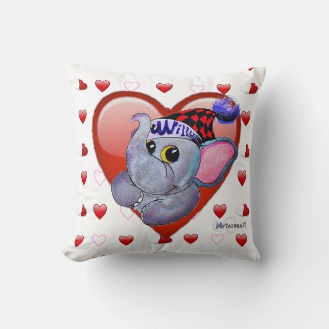 Metalphant Valentine Throw Pillow (Front)
