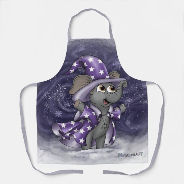 Metalphant Wilbur in Winter All Over Print Apron (Front)