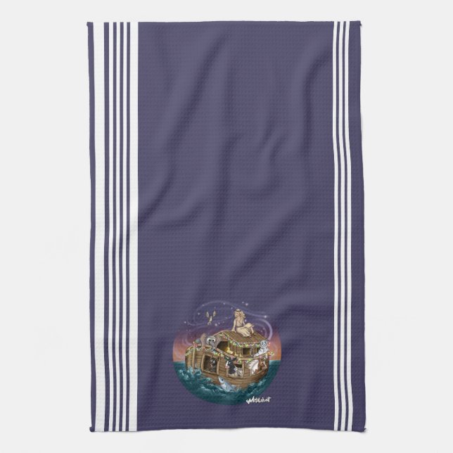 Metalphant Wilbur & Noah-ery's Ark Kitchen Towel (Vertical)