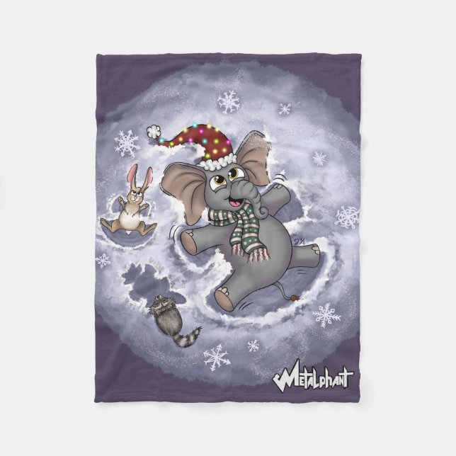 Metalphant Wilbur Snow Angels Fleece Blanket (Front)