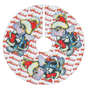 Metalphant Winter Holiday Tree Skirt - white