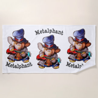 Metalphant with Guitar Beach Towel - Multi Image