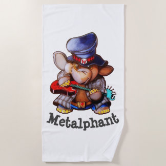 Metalphant with Guitar Beach Towel - Single Image