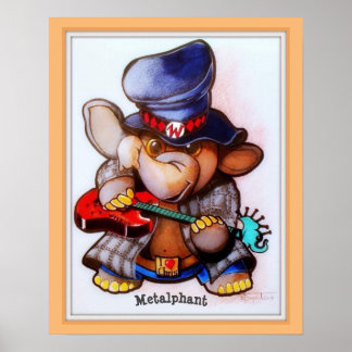 Metalphant with Guitar Poster - various sizes