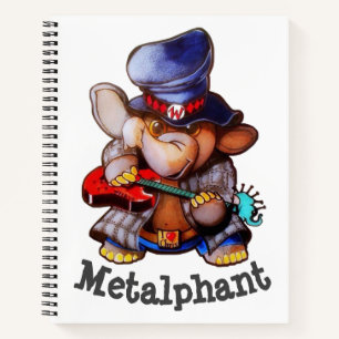 Metalphant with Guitar Spiral Notebook