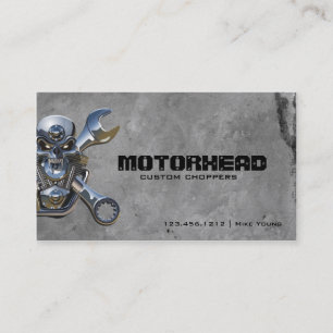 Metalwork Skull and Wrench Business Card