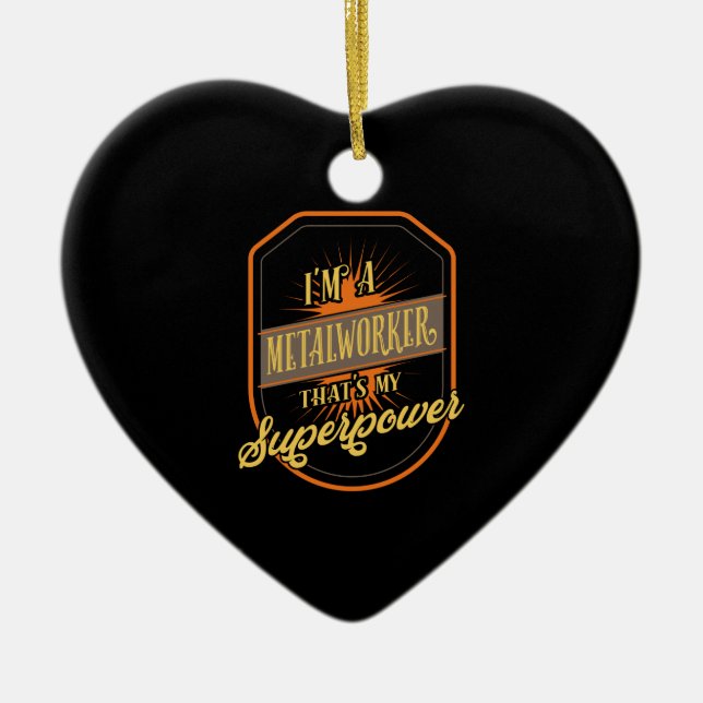 Metalworker Metalworking Ceramic Tree Decoration (Front)