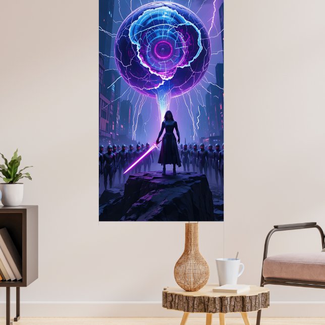 Metamorfosis Sci-Fi Poster – Futuristic Warrior (Living Room 3)