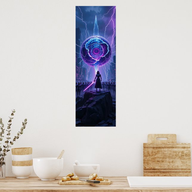 Metamorfosis Sci-Fi Poster – Futuristic Warrior (Kitchen)