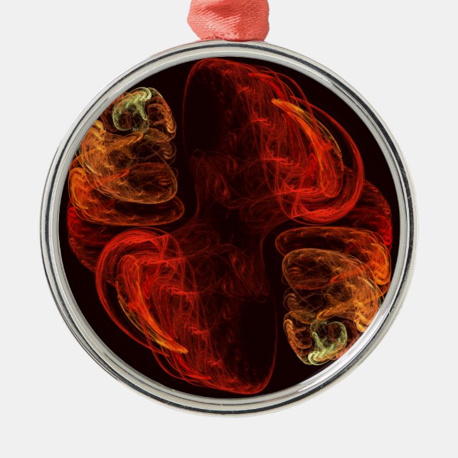 Metamorphosis Abstract Art Round Metal Tree Decoration (Front)