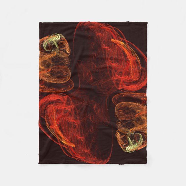 Metamorphosis Energy Modern Abstract Fractal Art Fleece Blanket (Front)
