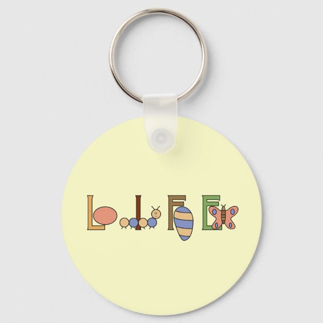 Metamorphosis Life of a Butterfly Key Ring (Front)