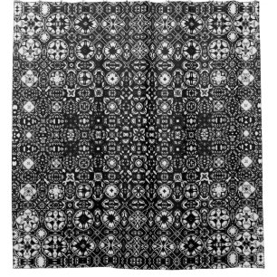 Metamorphosis Medallion Pattern Black and White  S Shower Curtain