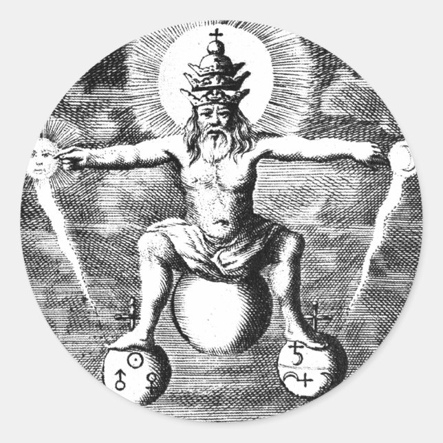 Metamorphosis of Metals in alchemy Classic Round Sticker (Front)