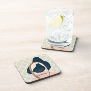 metaphor_15_a girl in the mirror hard plastic coaster