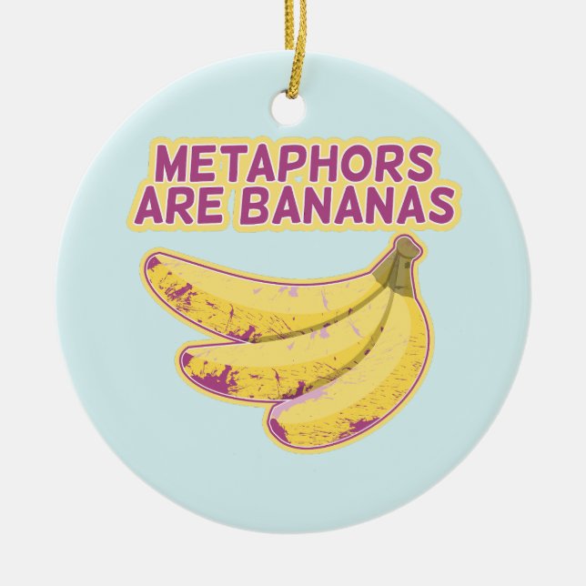 Metaphor Funny typography Ceramic Tree Decoration (Front)