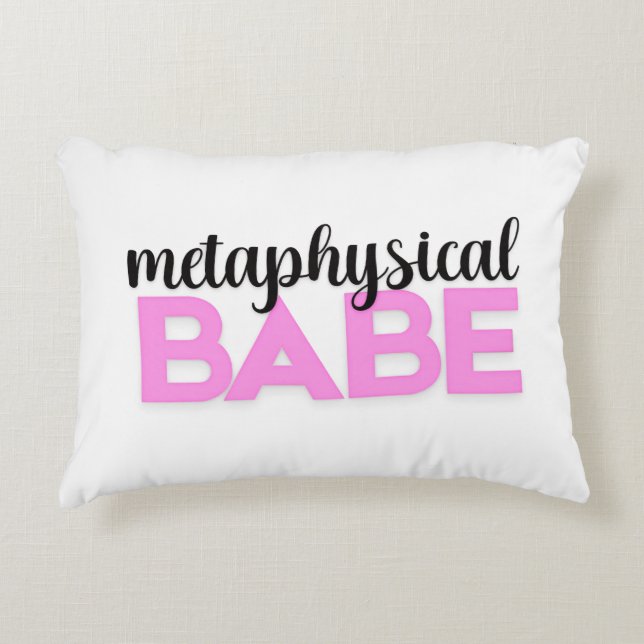 metaphysical babe bold pink script typography decorative cushion (Front)