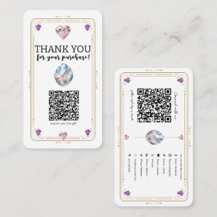 Metaphysical Crystals Quartz Gold Social Media QR Business Card