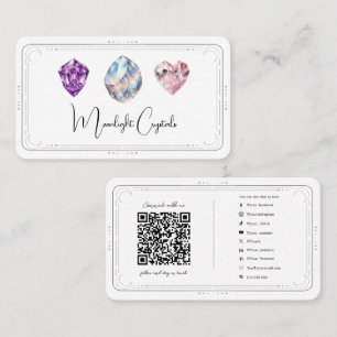 Metaphysical Crystals Rose Quartz Social Media QR Business Card