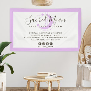 Metaphysical Moon Minimalist Purple Social Media Banner
