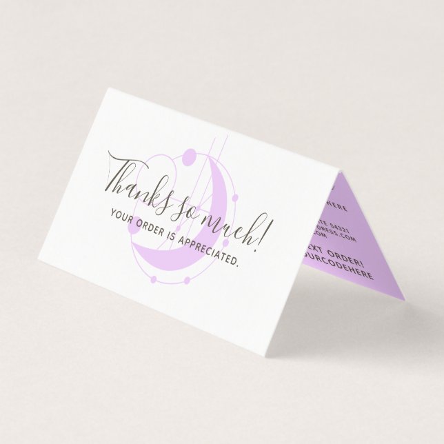 Metaphysical Moon Minimalist Purple Thank You Card (Front)
