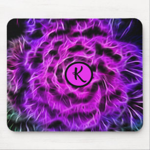 Metaphysical Purple Neon Energy Monogram Mouse Mat