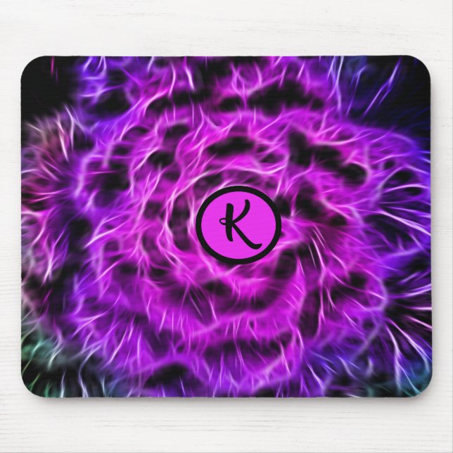 Metaphysical Purple Neon Energy Monogram Mouse Mat (Front)