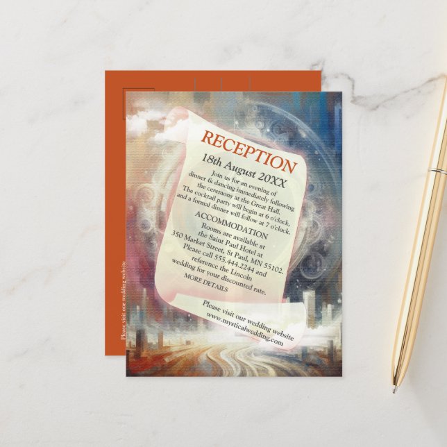 Metaphysical Timeless Spiritual Fantasy Themes Announcement Postcard (Front/Back In Situ)