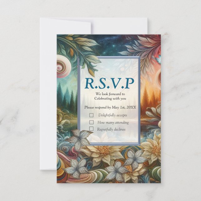 Metaphysical Timeless Spiritual Fantasy Themes RSVP Card (Front)