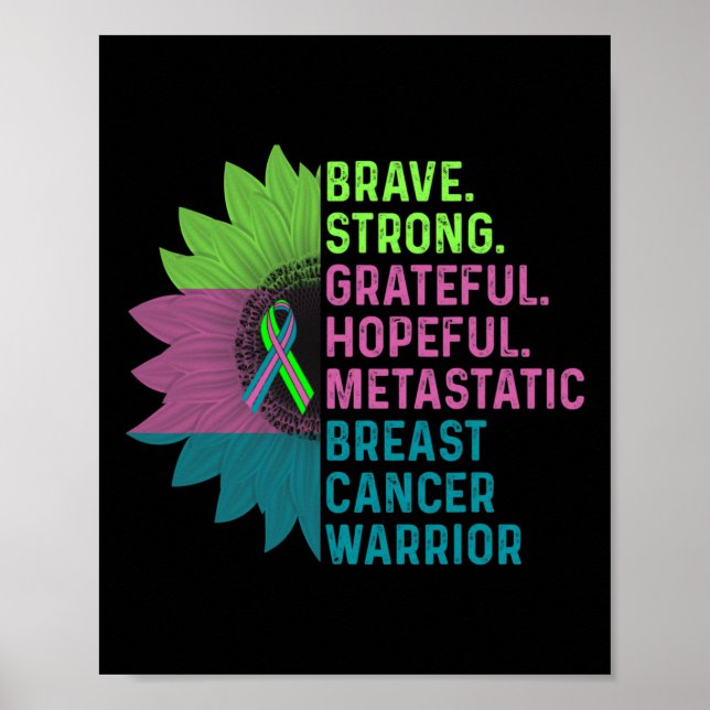 Metastatic Breast Cancer Awareness Care Warrior  Poster (Front)