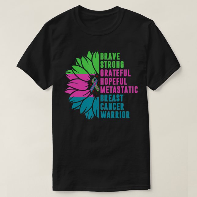 Metastatic Breast Cancer Awareness Day Daisy Flowe T-Shirt (Design Front)
