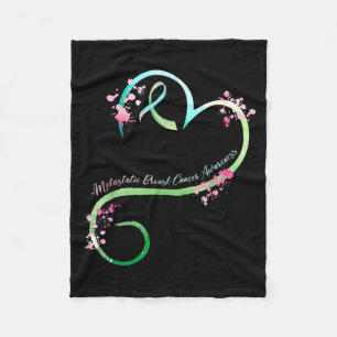 Metastatic Breast Cancer Awareness Heart Fleece Blanket