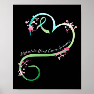 Metastatic Breast Cancer Awareness Heart Gifts  Poster