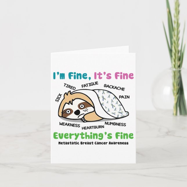 Metastatic Breast Cancer Awareness I'm Fine It's F Card (Front)