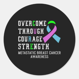 Metastatic Breast Cancer Awareness Warrior 4  Classic Round Sticker