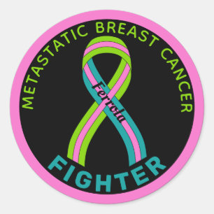 Metastatic Breast Cancer Fighter Black Classic Round Sticker