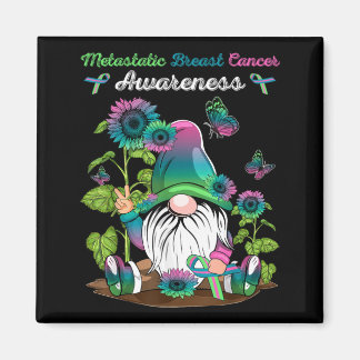 Metastatic Breast Cancer Gnome With Green Teal nk Magnet