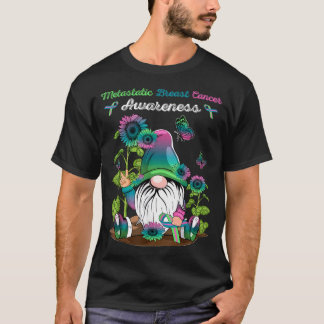 Metastatic Breast Cancer Gnome With Green Teal nk T-Shirt
