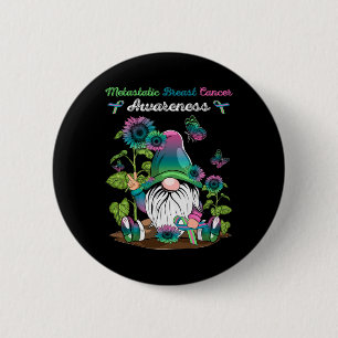 Metastatic Breast Cancer Gnome With Green Teal Pin