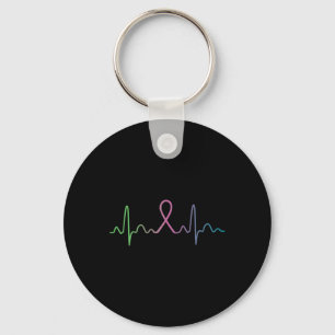 Metastatic Breast Cancer Heartbeat Awareness Survi Key Ring