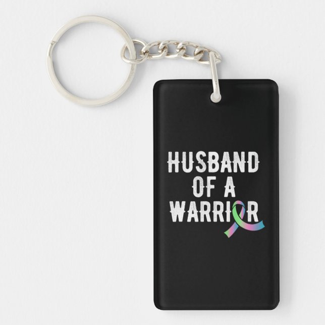 Metastatic Breast Cancer Husband Support Fighter Key Ring (Front)