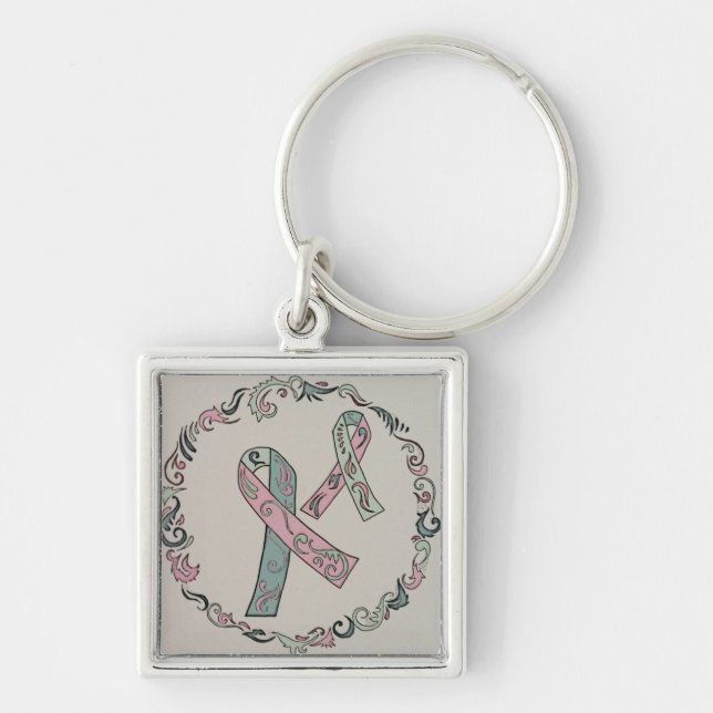 Metastatic Breast Cancer Ribbons Key Ring (Front)